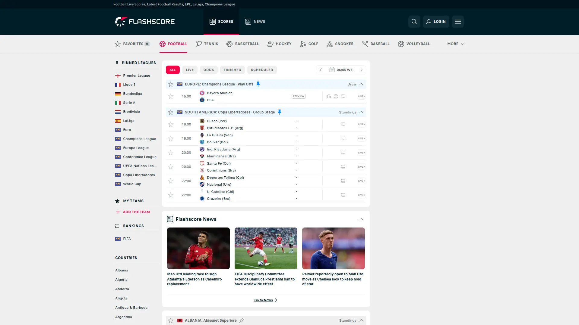 Flashscore live scores