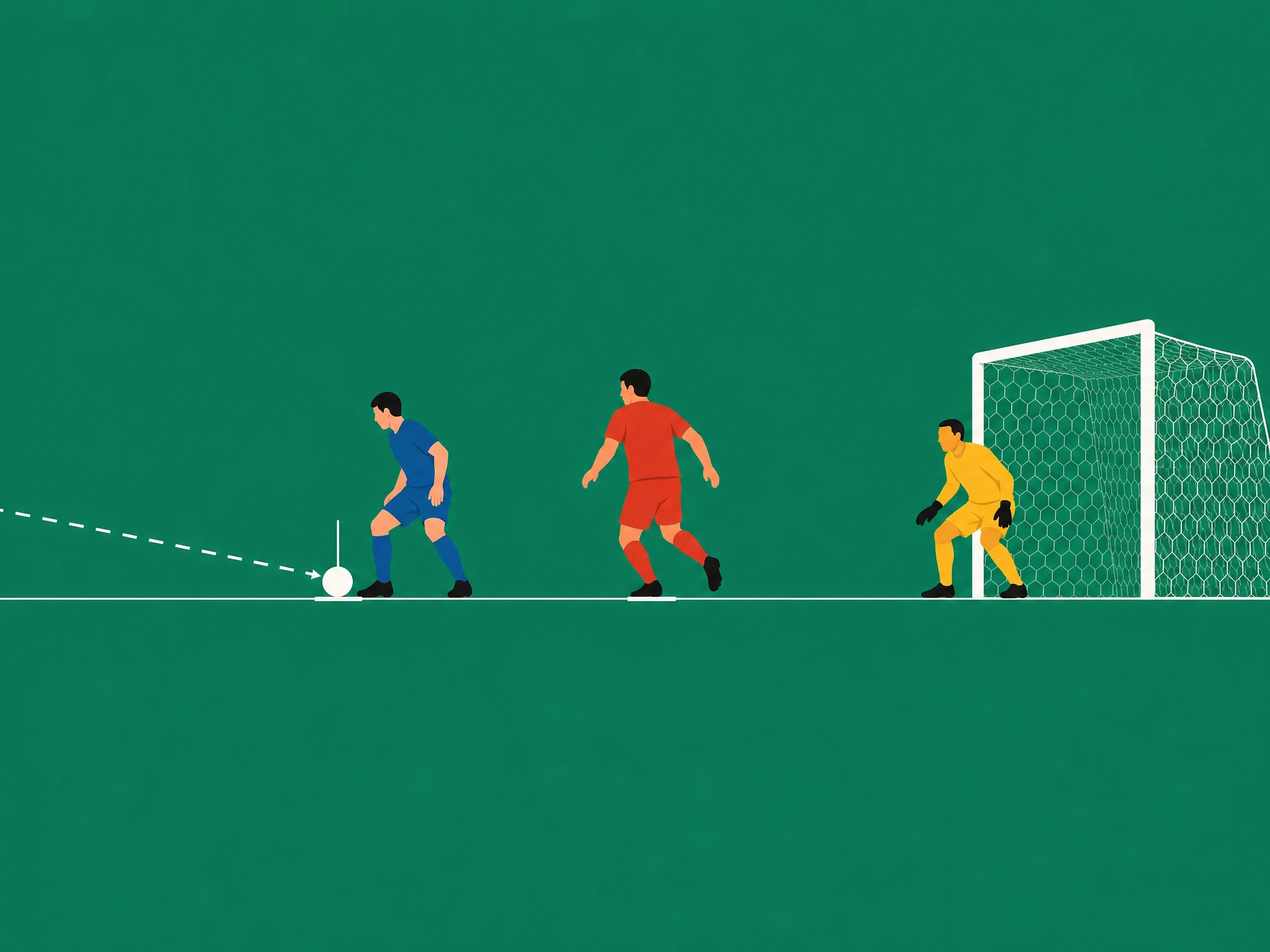 A flat diagram showing the calibrated offside lines used by semi-automated offside technology