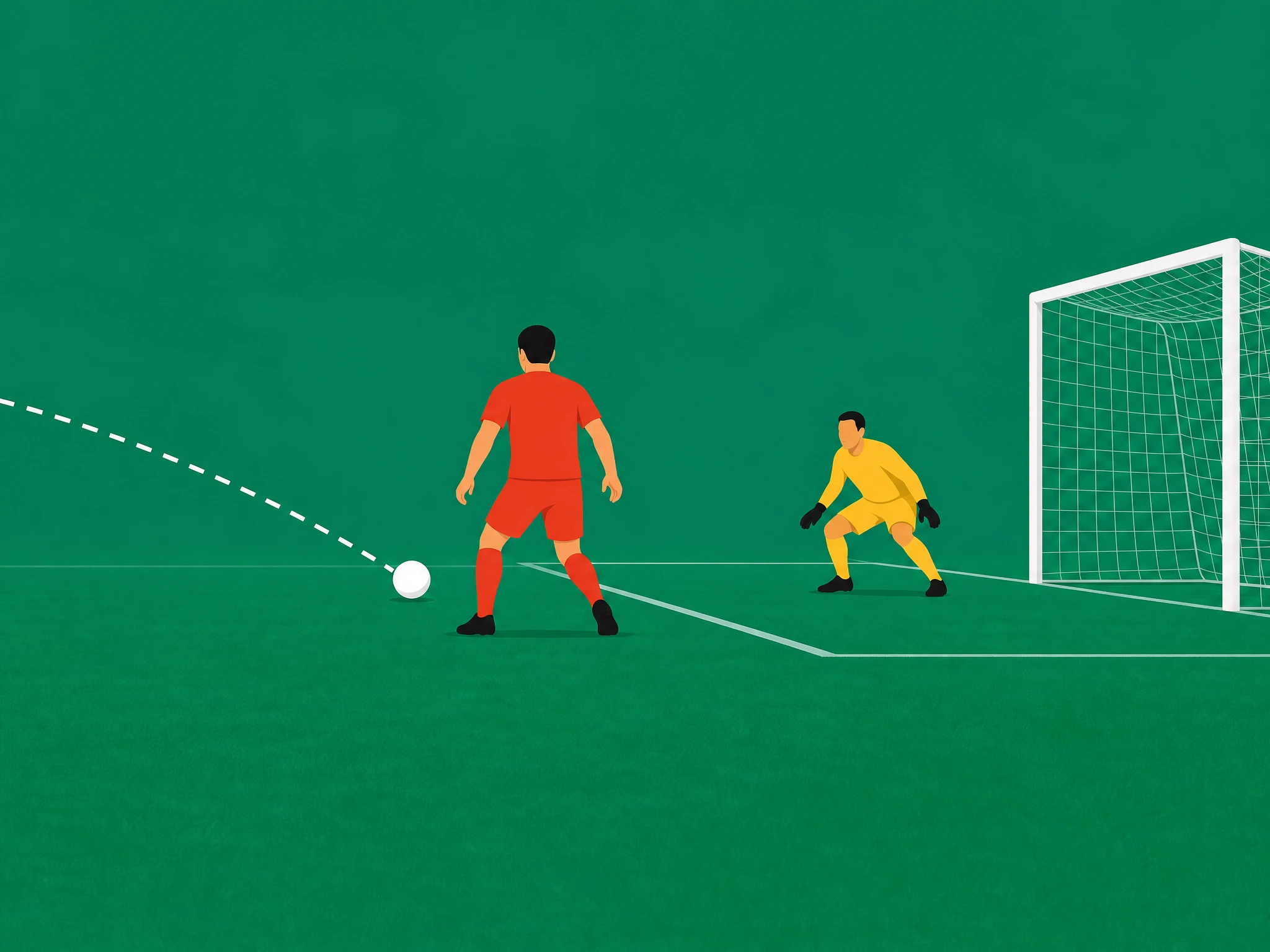 An attacker in an offside position standing in front of the goalkeeper, blocking their view of a team-mate's shot