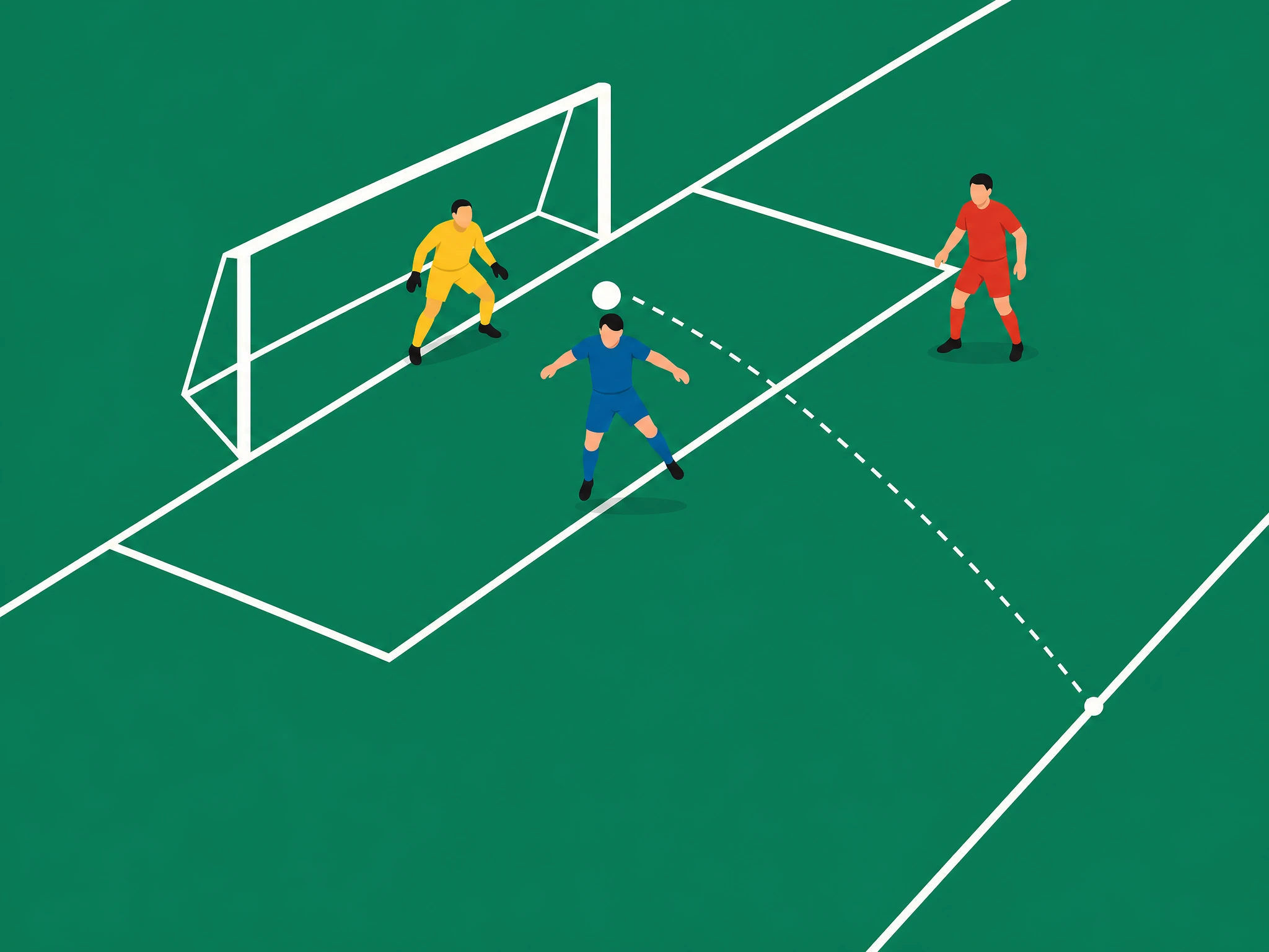 A defender heading a cross away before it reaches an attacker, counted as a cross block