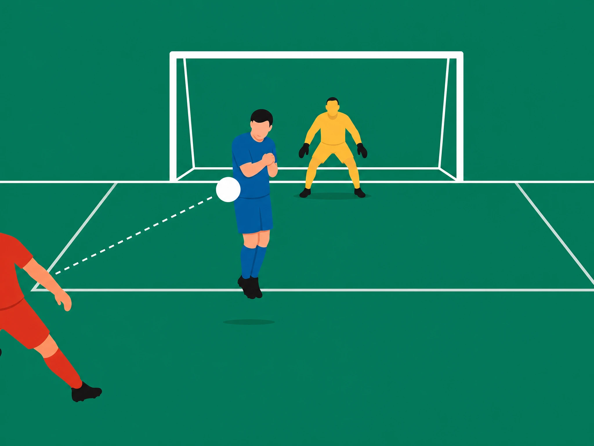 A defender blocking a shot with both arms tucked close to the body, a natural jumping position