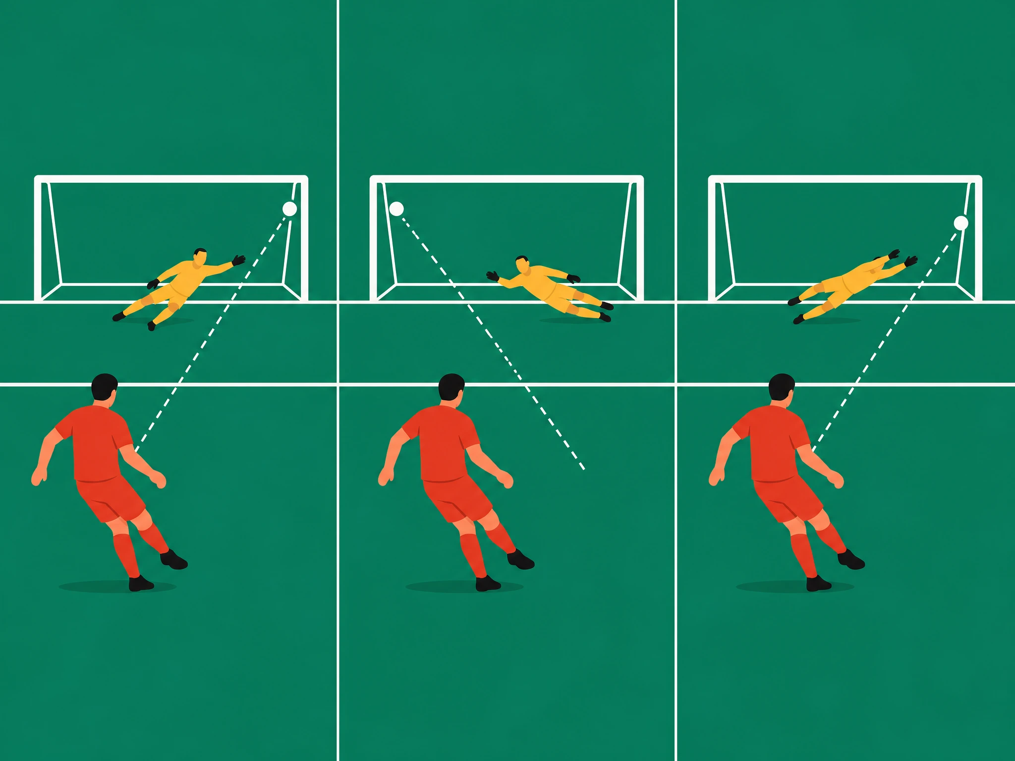 Three separate goal-scoring moments by the same player in one match, representing a hat-trick