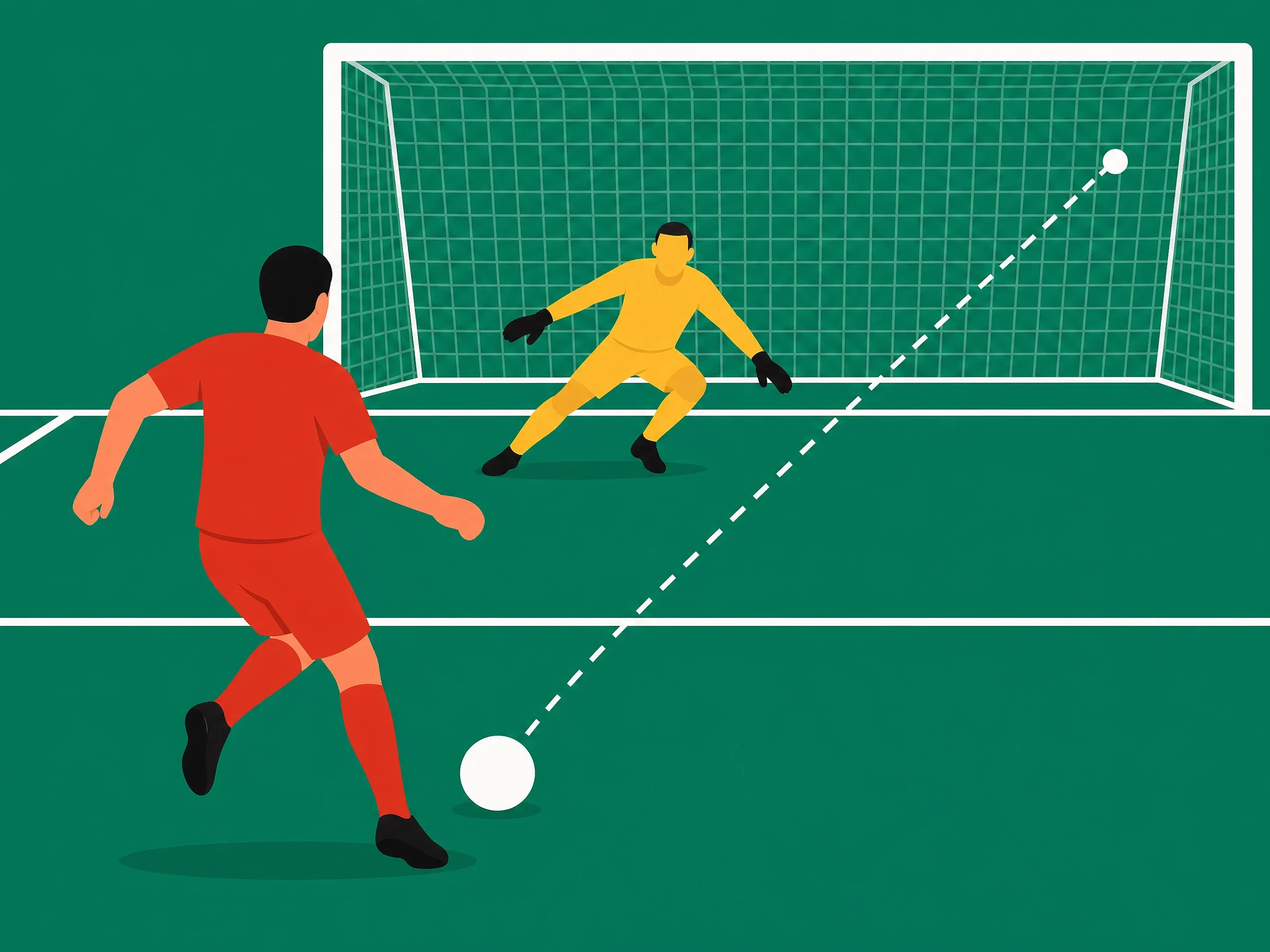 A close-range one-on-one shot with the goalkeeper off their line and no defender in the way, a high-probability chance