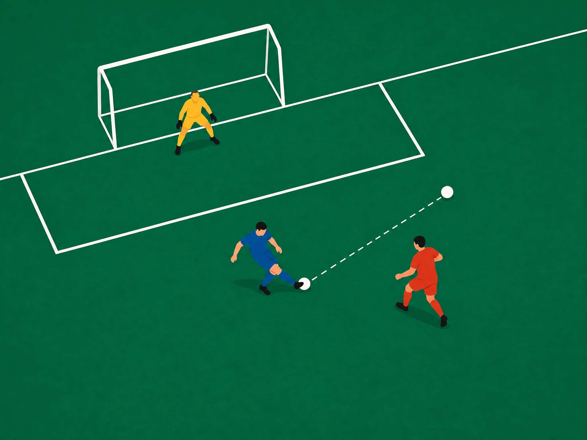 A defender reading a pass and stepping in front of it before the intended attacker can control the ball