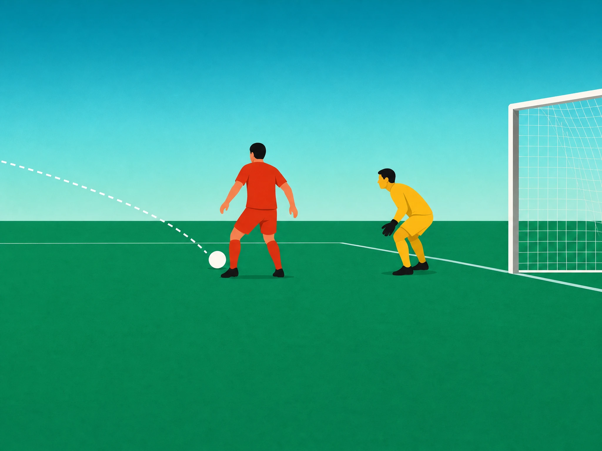 An attacker in an offside position blocking the goalkeeper's view with no touch on the ball, still logged as an offside stat