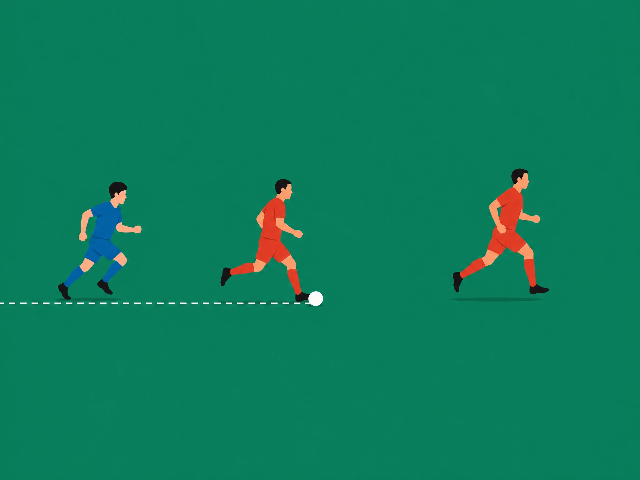 A through ball played for an offside striker, with the offside logged against that player rather than the team-mate who collects the loose ball
