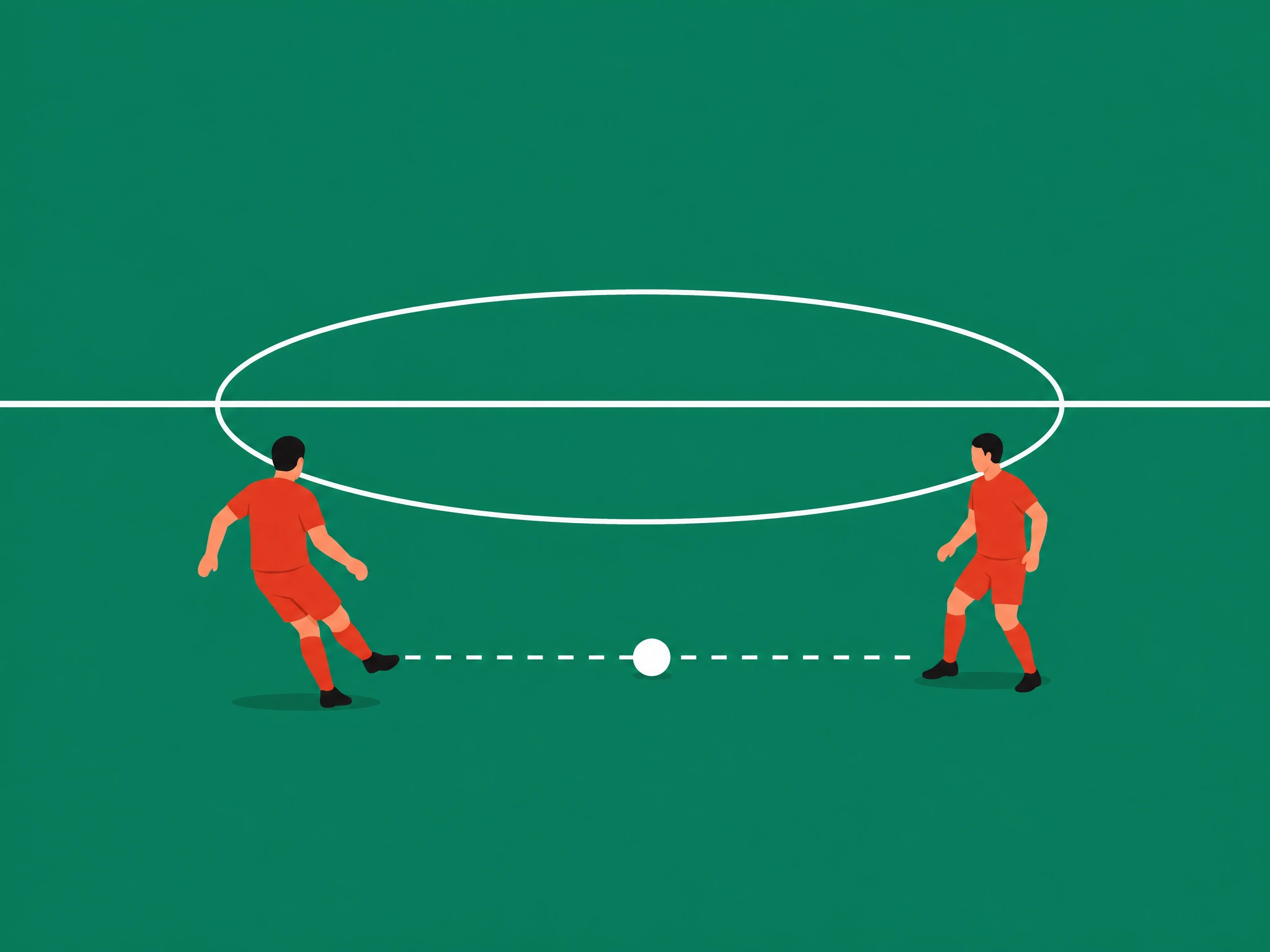 A short sideways pass between two players that gains no ground towards the opponent's goal, so it does not count as a progressive pass